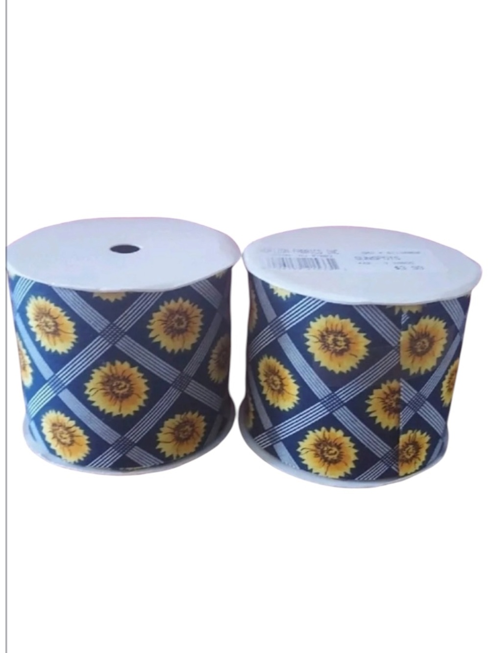 2 Vintage Horizon Ribbon - Golden Sunflowers on Navy Print "40_3 yards